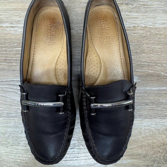 Ralph Lauren Caliana Brown Leather Flats Women's Size 6.5 - Picture 2 of 6